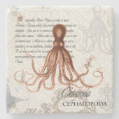 Illustratie van  octopus 🐙 stenen onderzetter (Voorkant)