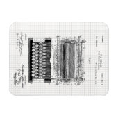 Illustratie van octrooi voor schrijfmachine magneet (Horizontaal)