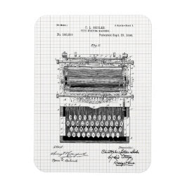 Illustratie van octrooi voor schrijfmachine magneet