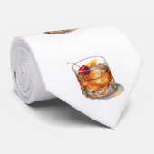 Illustratie van Old Fashioned Cocktail Stropdas (Opgerold)