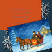 Illustratie van One Horse Open Sleigh Ride Family Feestdagen Kaart