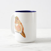 Illustratie van Oranje roufus Hummingbird Tweekleurige Koffiemok (Voorkant links)