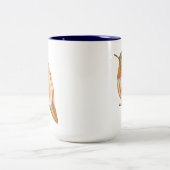 Illustratie van Oranje roufus Hummingbird Tweekleurige Koffiemok (Center)