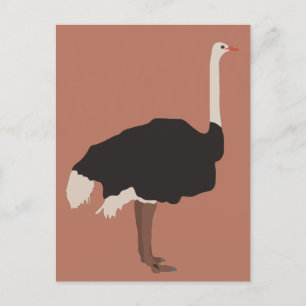 Illustratie van Ostrich Bird Feestdagenkaart