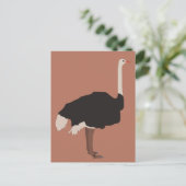 Illustratie van Ostrich Bird Feestdagenkaart (Staand voorkant)