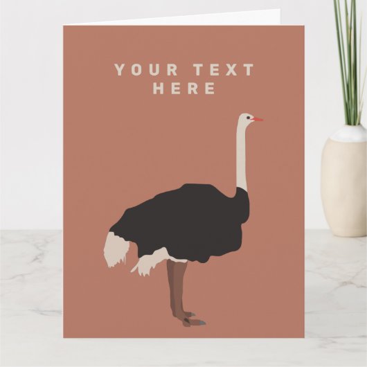Illustratie van Ostrich Bird Kaart (Voorkant)