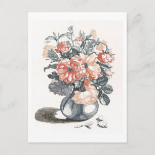 Illustratie van Oude Bloemen in een Vaas Briefkaart