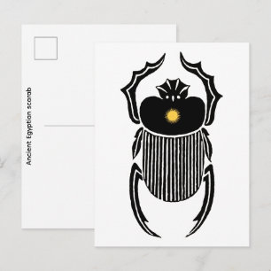 Illustratie van oude Egyptische scarabee kever Briefkaart