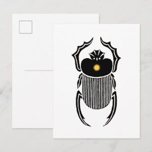 Illustratie van oude Egyptische scarabee kever Briefkaart