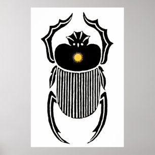 Illustratie van oude Egyptische scarabee kever Poster
