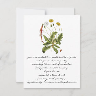 Illustratie van paardenbloem in vintage stijl kaart