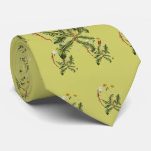 Illustratie van paardenbloem in vintage stijl stropdas
