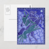 Illustratie van paardenrennen van Mannen Briefkaart (Voorkant / Achterkant)