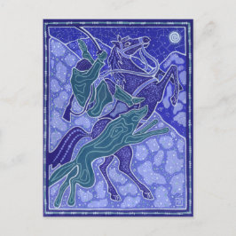 Illustratie van paardenrennen van Mannen Briefkaart