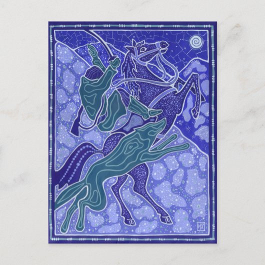 Illustratie van paardenrennen van Mannen Briefkaart (Voorkant)