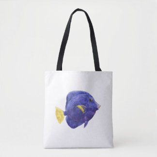 Illustratie van paarse tang in waterverf tote bag