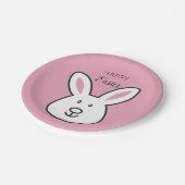 Illustratie van paaspaasmakerij met roze roosters papieren bordje (Gekanteld)