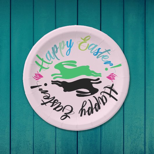 Illustratie van paaspasta's papieren bordje