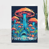 Illustratie van paddenstoelen in het spruiten kaart (Voorkant)