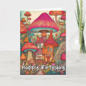 Illustratie van paddenstoelen in het spruiten kaart (Voorkant)