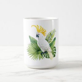 Illustratie van papegaai kaketoe koffiemok