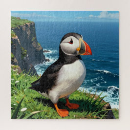 Illustratie van papegaaiduiker aan zee legpuzzel