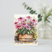 Illustratie van pas geplante asterbloem briefkaart (Staand voorkant)