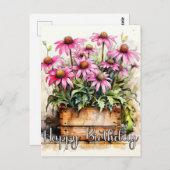 Illustratie van pas geplante asterbloem briefkaart (Voorkant / Achterkant)