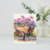 Illustratie van pas geplukte asterbloem briefkaart (Staand voorkant)