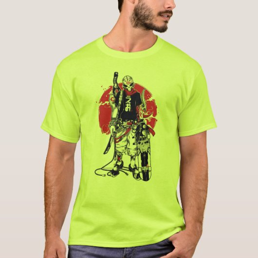 Illustratie van persoon met skateboard t-shirt (Voorkant)