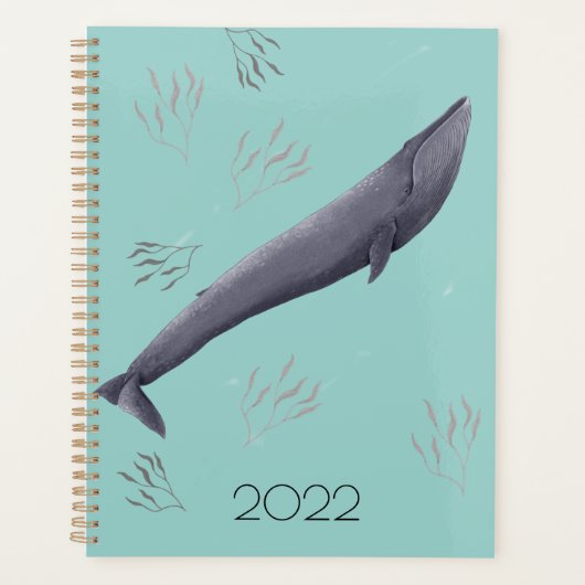 Illustratie van persoonlijke blauwe walvis en Zee- Planner (Voorkant)