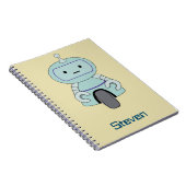 Illustratie van persoonlijke robot voor retro notitieboek (Rechterzijde)