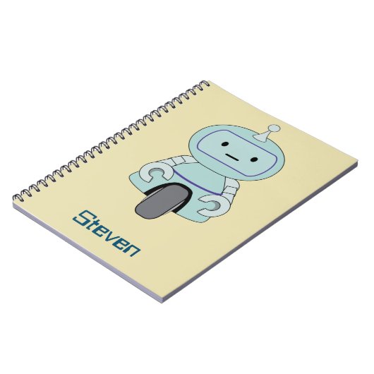 Illustratie van persoonlijke robot voor retro notitieboek (Linkerzijde)