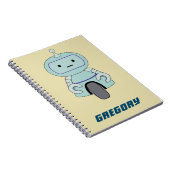 Illustratie van persoonlijke robot voor retro notitieboek (Rechterzijde)