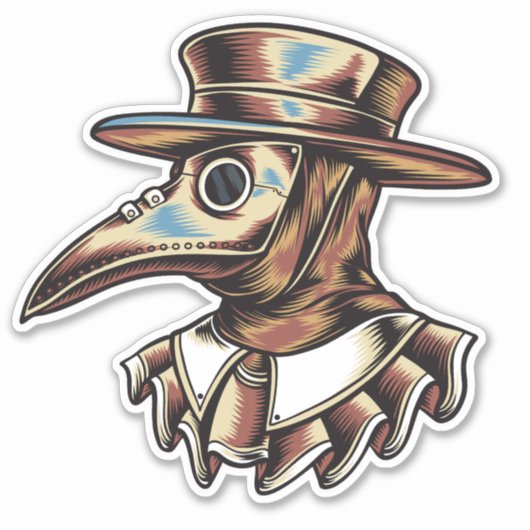 Illustratie van pestdokter sticker (Voorkant)