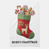 Illustratie van pluche kerstsok theedoek (Verticaal)