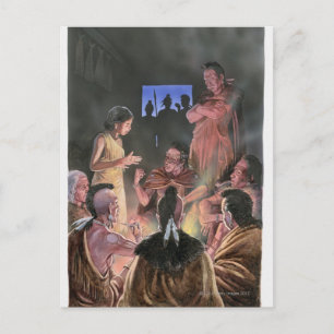 Illustratie van Pocahontas die met haar spreekt Briefkaart