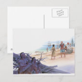 Illustratie van Pocahontas die met kapitein spreek Briefkaart (Voorkant / Achterkant)