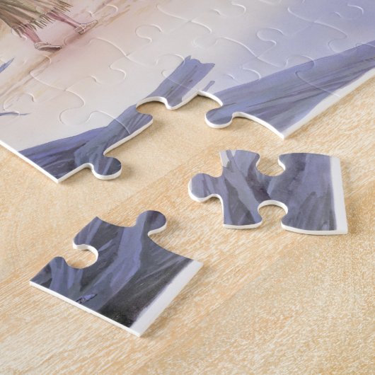 Illustratie van Pocahontas die met kapitein spreek Legpuzzel (Zijkant)