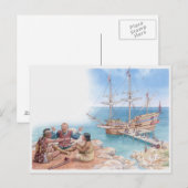 Illustratie van Pocahontas en haar vader Briefkaart (Voorkant / Achterkant)