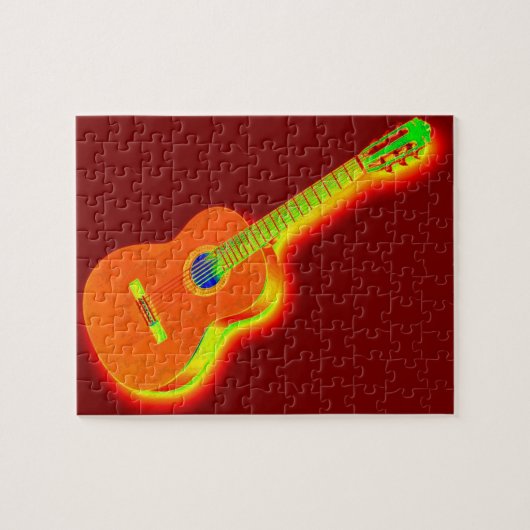 Illustratie van pop Art Guitar-schilderijen Legpuzzel (Horizontaal)