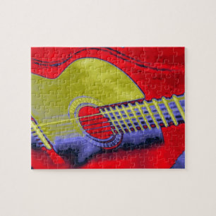 Illustratie van pop Art Guitar-schilderijen Legpuzzel