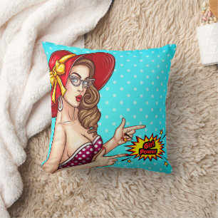 Illustratie van pop-kunstmeisje Decoratief dan Pil Kussen
