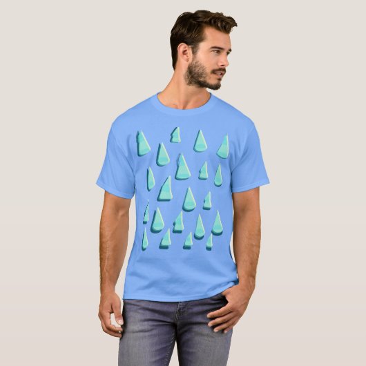 Illustratie van regendruppels t-shirt (Voorkant volledig)