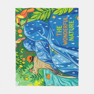 Illustratie van regenwoudboottocht fleece deken