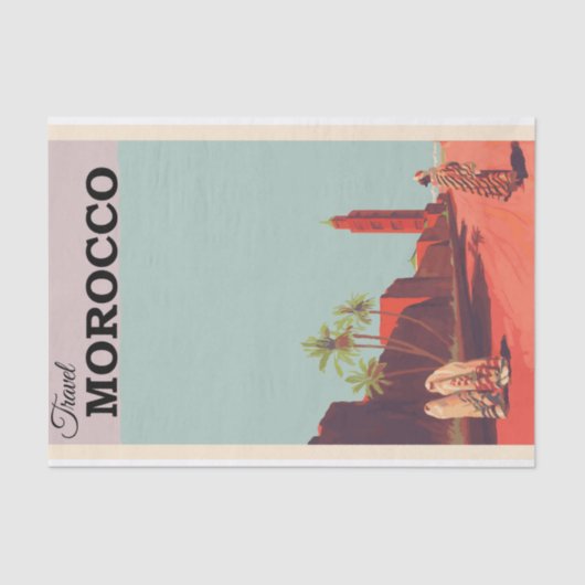 illustratie van reizen naar Marokko Tissuepapier (Voorkant)