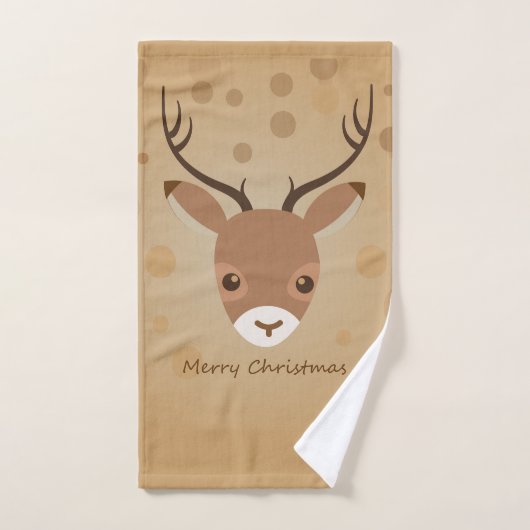 illustratie van rendieren op een bruine achtergron bad handdoek (Handdoek)