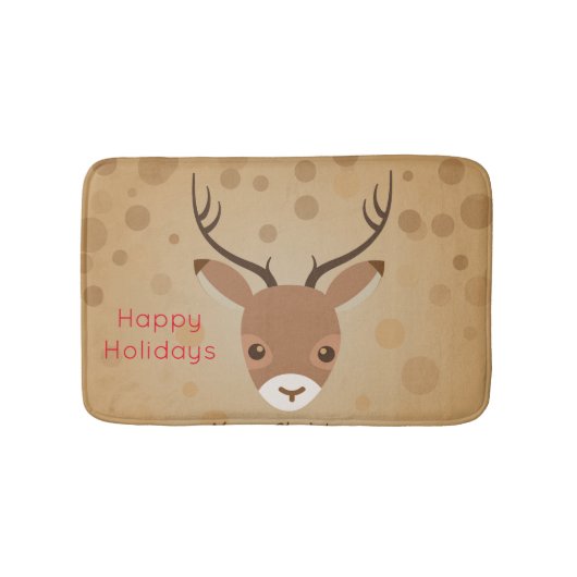 illustratie van rendieren op een bruine achtergron badmat (Voorkant)