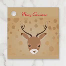 illustratie van rendieren op een bruine achtergron bedankjes labels