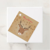 illustratie van rendieren op een bruine achtergron bedankjes labels (In situ)